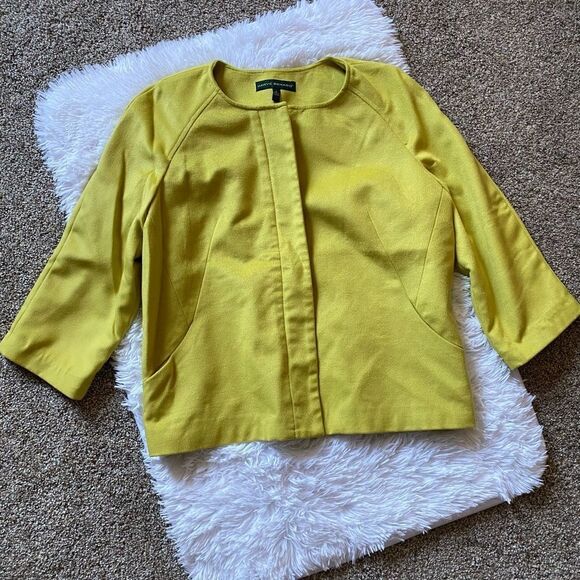 Harve Benard Lime Green Zip Front Blazer Dressy Jacket Size Large - Picture 1 of 10